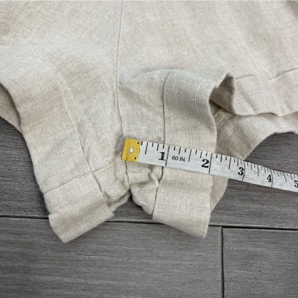Reformation 100% Linen Sawyer Shorts in Sand XS High Rise Cuffed Boho Minimalist - Picture 14 of 16